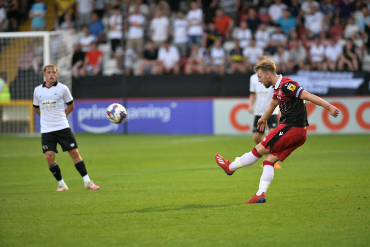 Stevenage beat Derby 1-0 at the Lamex on Tuesday evening. PICTURE CREDIT: Gregory Owain