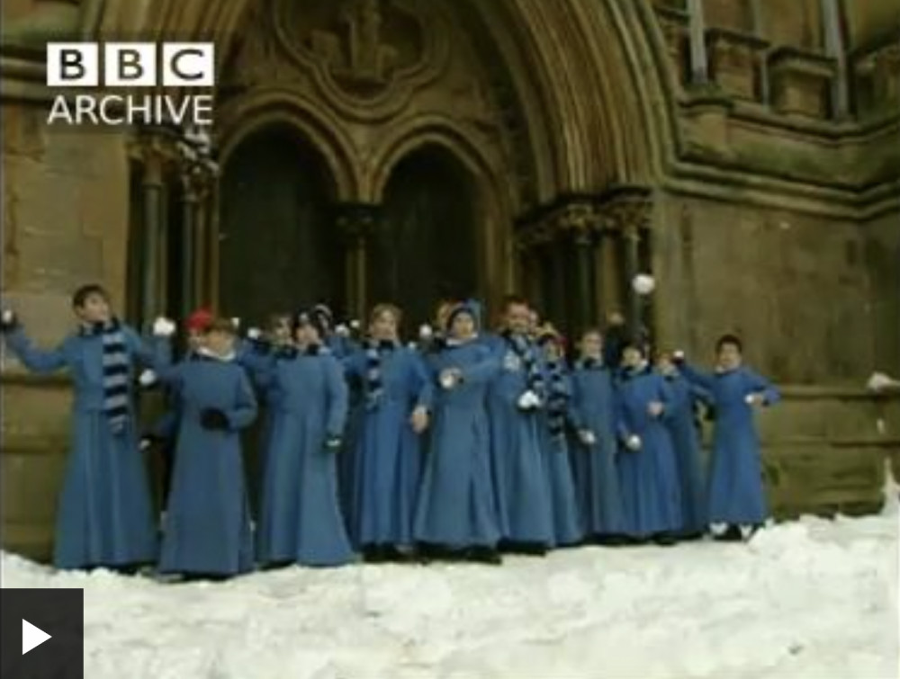 A man-made white Christmas at Wells Cathedral