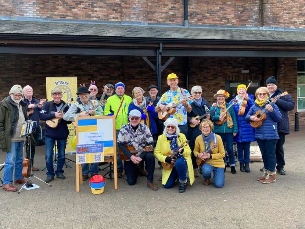 D'Ukes of Rutland fundraising outside Tesco earlier this year 