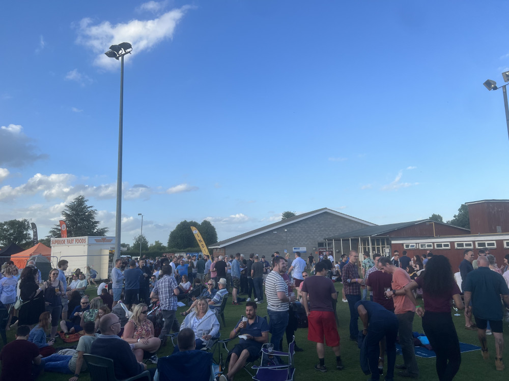 Vandals have damaged Hitchin Rugby Club's clubhouse. PICTURE: The clubhouse in the background during the Hitchin Beer Festival. CREDIT: @HitchinNubNews 