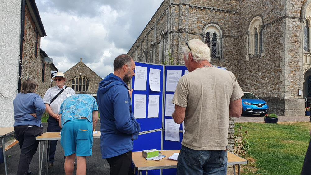 There are information boards and members of the council on hand to answer questions.