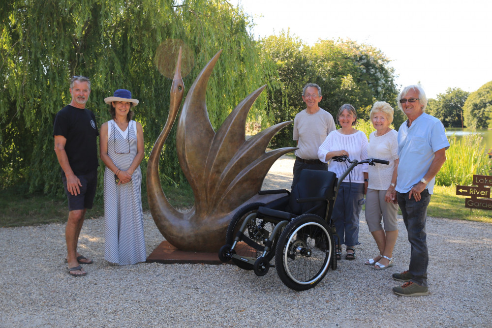 The family of Kitty Webb donate the wheelchair to Sculpture by the Lakes