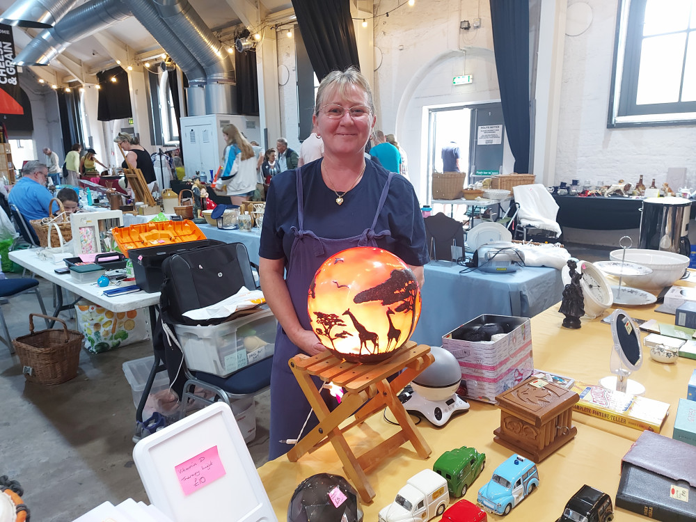 There is always something dazzling at the market Carol at her stall