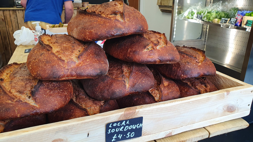 The sourdough bread is made in Honiton