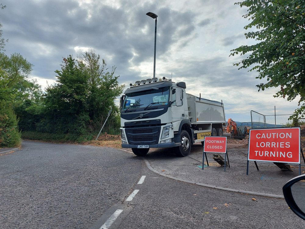 Busy with heavy work at the corner of McDonalds in Frome this morning (July 28) 