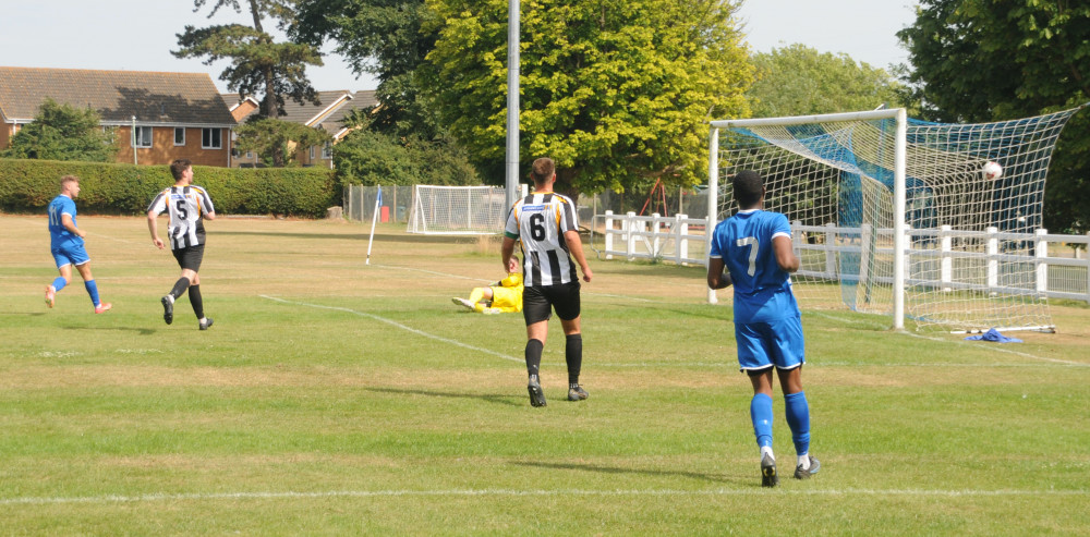 Tom Watkins celebrates 50th Imps appearance with goal (Picture credit: Peninsula Nub News)