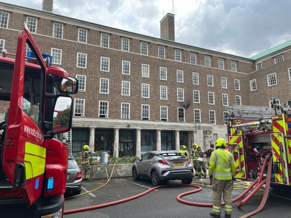 The councillor whose office went up in flames before a fire tore through County Hall has revealed the incident was caused by a suspected electrical failure. Photo courtesy of LDRS.