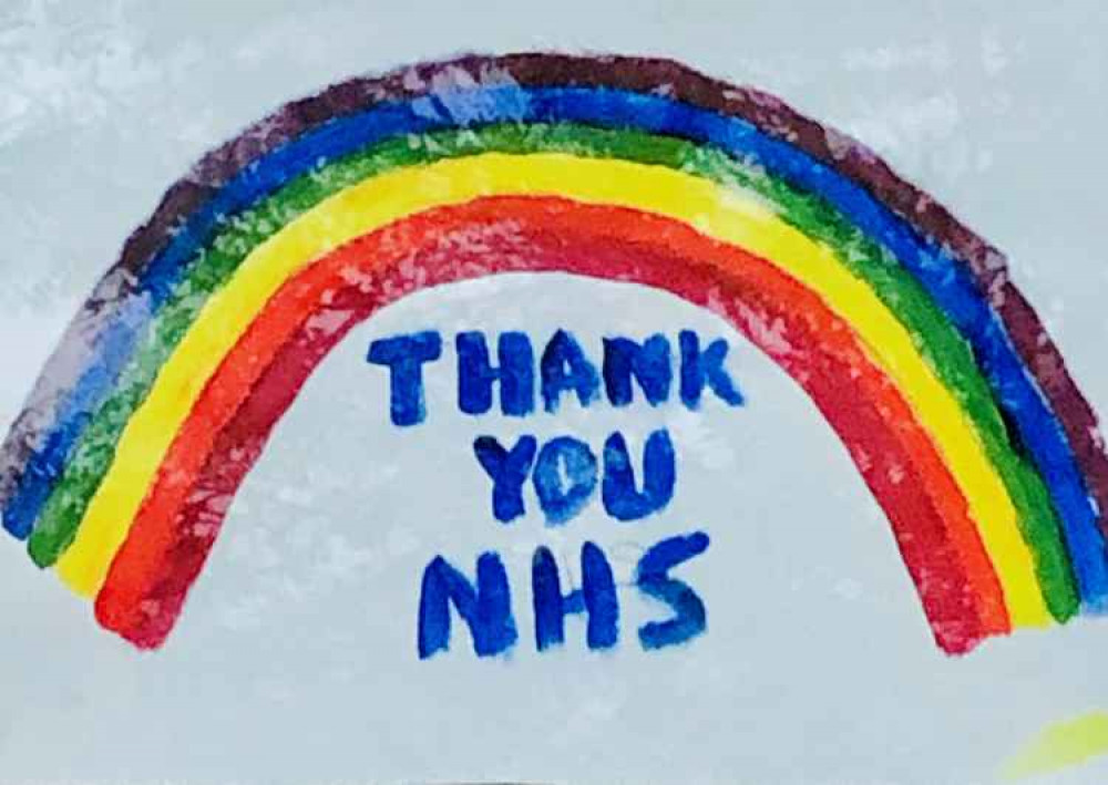 Ruth started with painting a rainbow to say thank you to the NHS