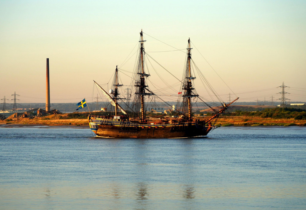 Looking majestic in the early morning sun as it passed through Thurrock - The Götheborg of Sweden. Picture by Eddie Stringer. 