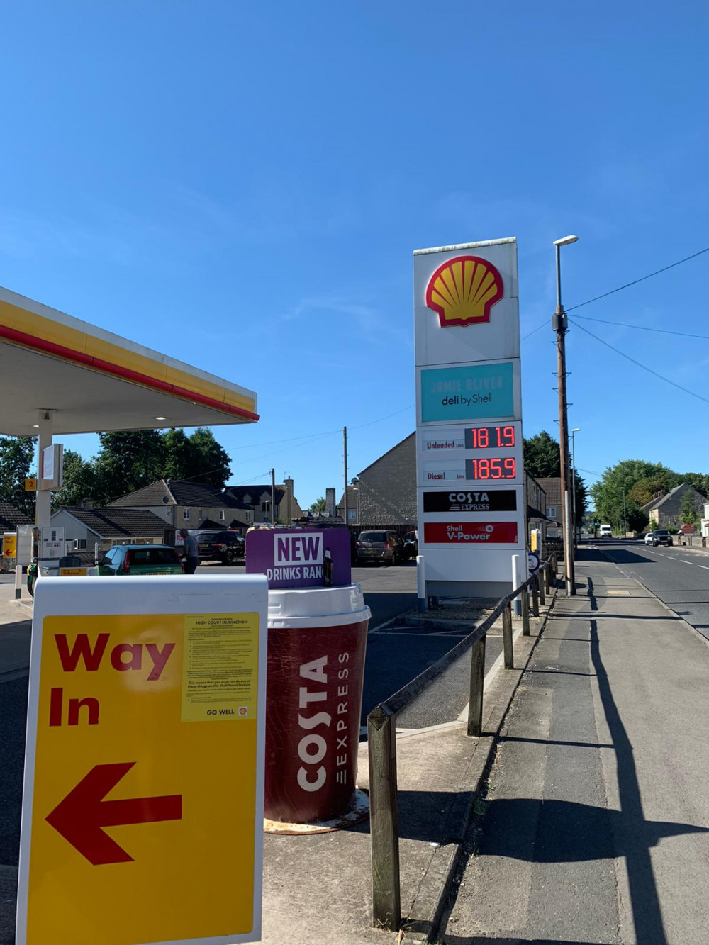 The prices at the Shell garage in Westfield this morning (August 10) 