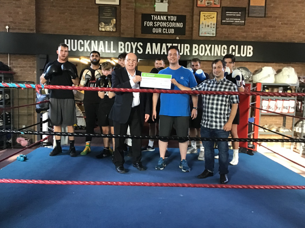 A boxing club in Hucknall has been awarded a £500 grant from two local councillors. Photo courtesy of Ashfield Independents. 