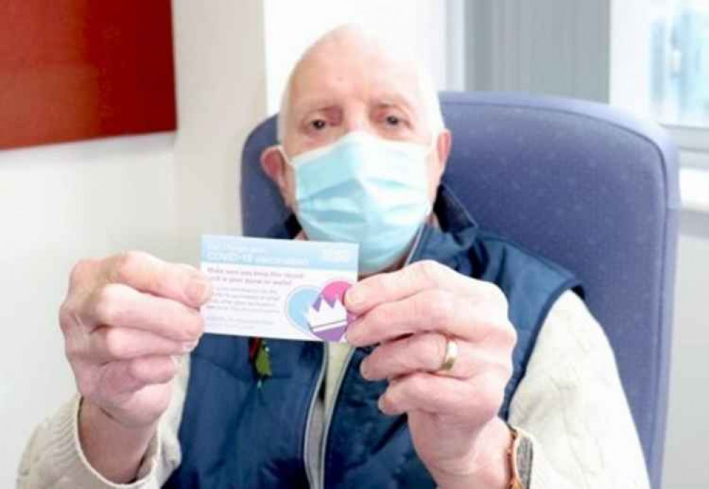 The first patient to be vaccinated was great granddad Alan Stevenson, 81, from Blythe Bridge