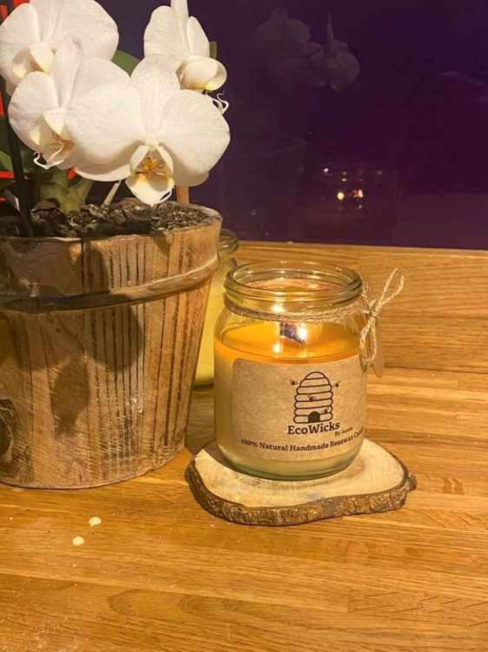 Jennie's candles are produced using beeswax from her very own bees! Jennie's candles are produced using beeswax from her very own bees!