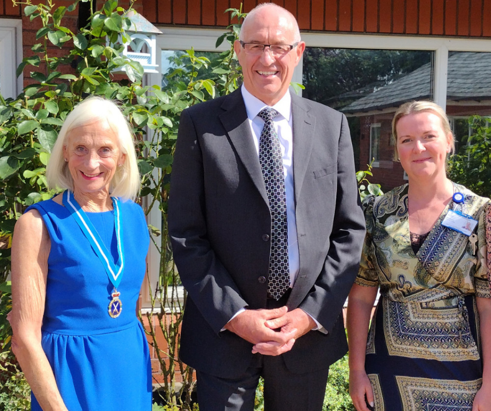 Left to Right: Jeannie France Hayhurst (High Sheriff of Cheshire), Neil Wright (St Luke’s Hospice CEO) and Kate Estcourt (St Luke’s Hospice Director of Care). 