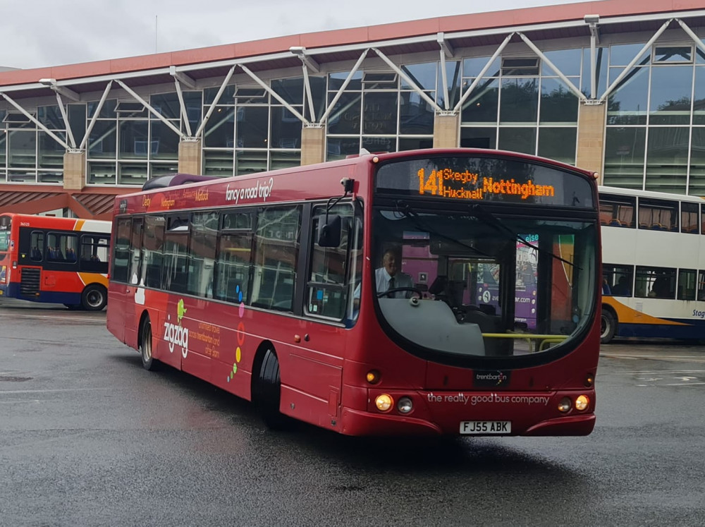 Recently the 141 bus (pictured) route faced the axe by operator Trent Barton but the county council agreed to run an exercise with local bus operators to tender for a replacement service. Photo Credit: Tony Evans.