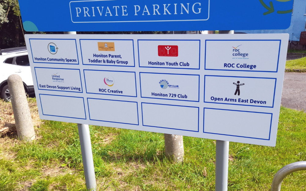 A sign showing the groups who use the CUB (Credit: HCS)