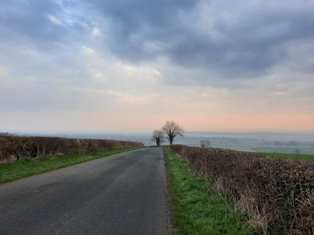 The view back into Oakham from the top of Brooke Road