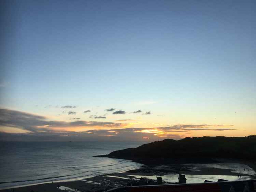 Langland Bay at sunset