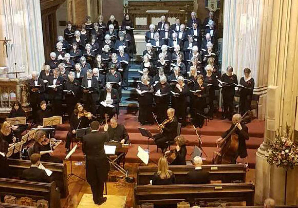 Choir performing in Holy Trinity Church Exmouth (Exmouth Choral Society)