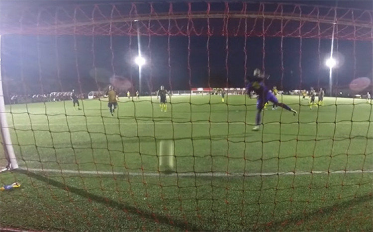 Matthew Wooldridge's shot clearly did not cross the line before it bounced out.