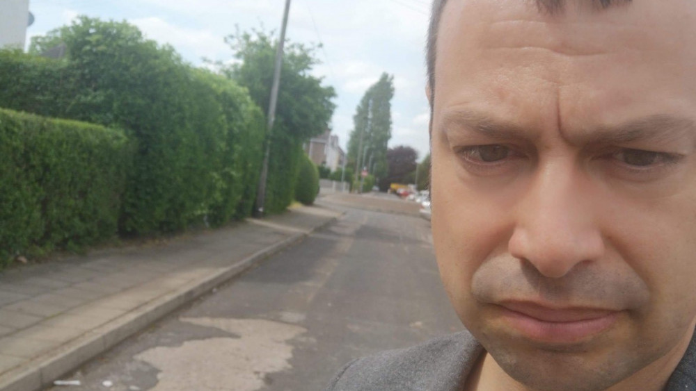 Councillor Lee Waters on Brookside, dubbed the worst road in Britain by the media.