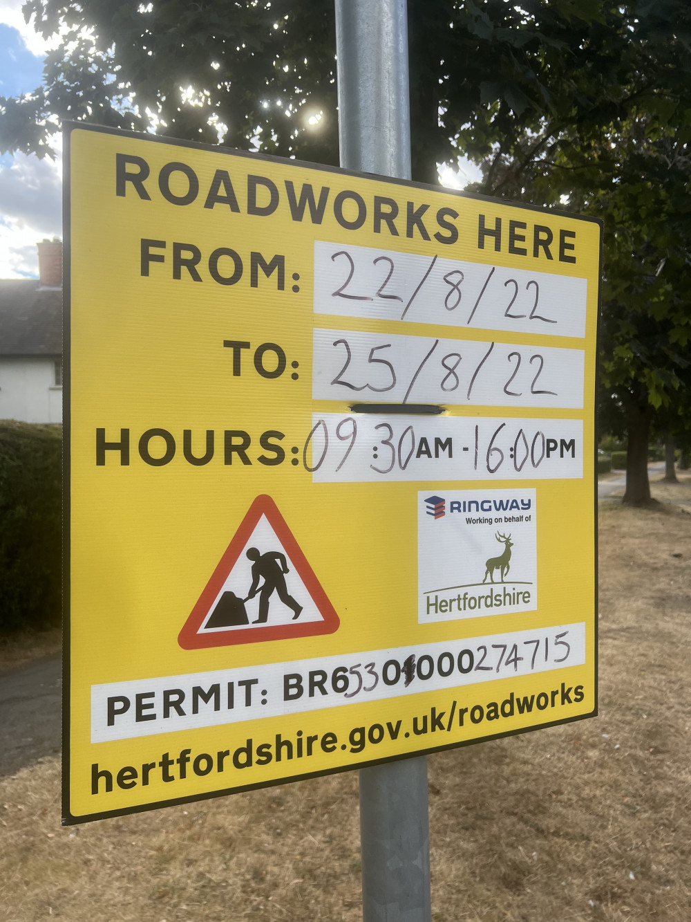 Letchworth residents are being advised of roadworks. CREDIT: Letchworth Nub News 