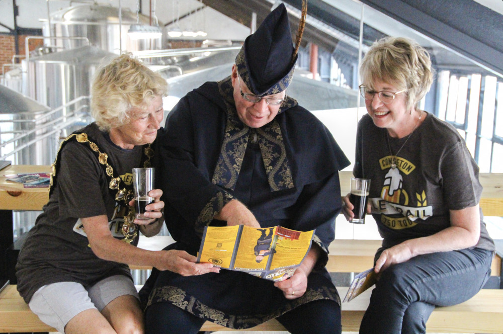 Congleton Mayor Cllr Margaret Gartside, Congleton Ale Taster Benedict Goodale and Cllr Suzy Firkin. (Image - Debbie Coxon) Congleton Mayor Cllr Margaret Gartside, Congleton Ale Taster Benedict Goodale and Cllr Suzy Firkin. (Image - Debbie Coxon)