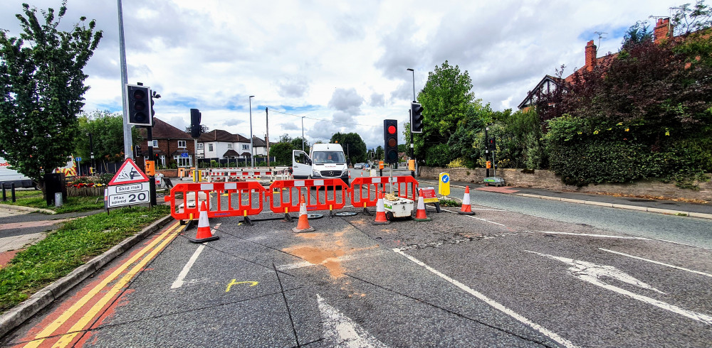 The emergency gas works at Wells Green junction are hoped to be completed by next Tuesday - August 30 (Ryan Parker).