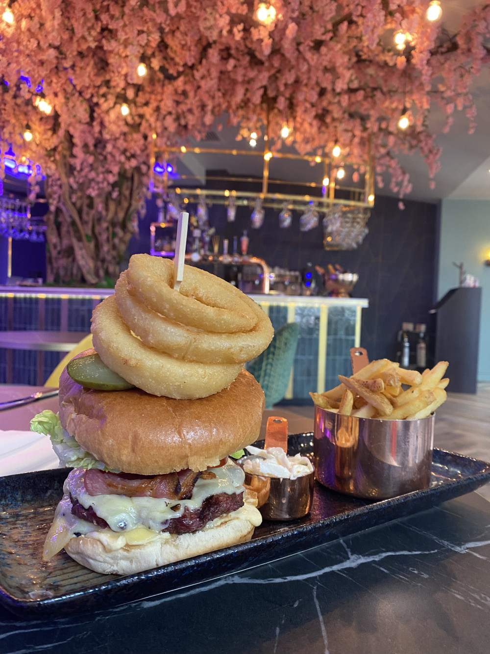 Blossoms' handmade beef burger (image courtesy of Rutland Hall Hotel & Spa)