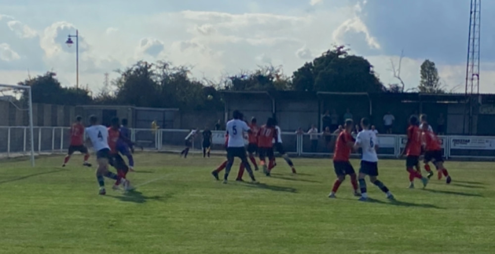 Rare goalmouth action from today's game. 