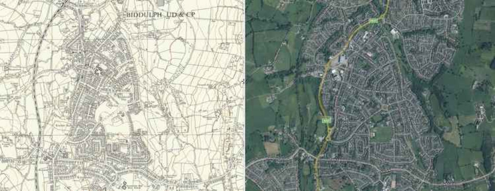 This map from 1949 includes a large amount of detail around the buildings of Biddulph