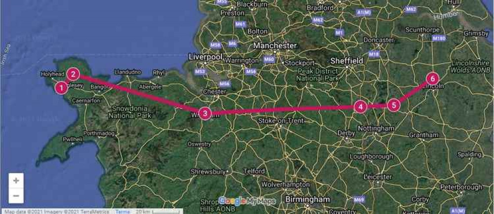 The Red Arrows' return route