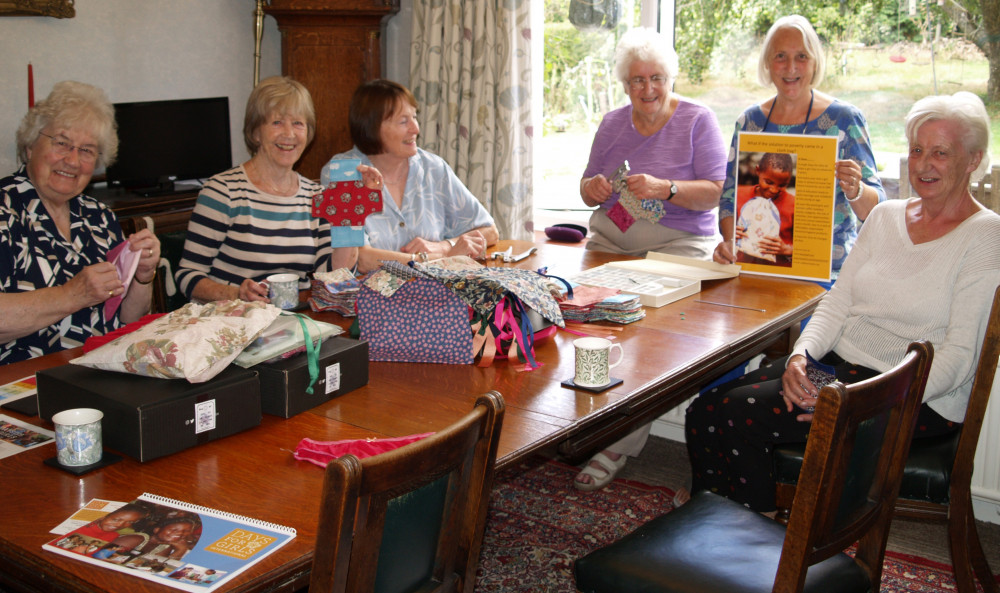 Picture caption: Members of the group at work (left to right) – Sheila Halliday-Pegg, Sue Bellinghall, Janet Miller, Judy Geer, Chris Bird, Sue Boulton.   