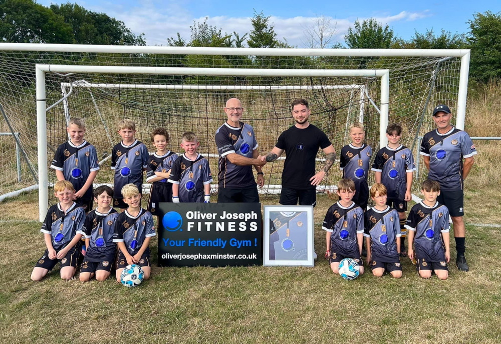 Axminster Under 11s pictured in their new kit sponsored by Oliver Joseph Fitness Axminster Under 11s pictured in their new kit sponsored by Oliver Joseph Fitness