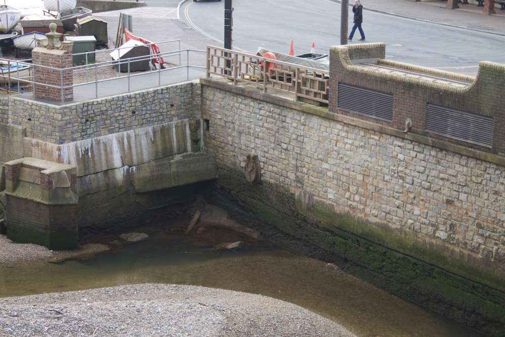 Storm overflow at the Ham, Sidmouth (Nub News/Will Goddard)