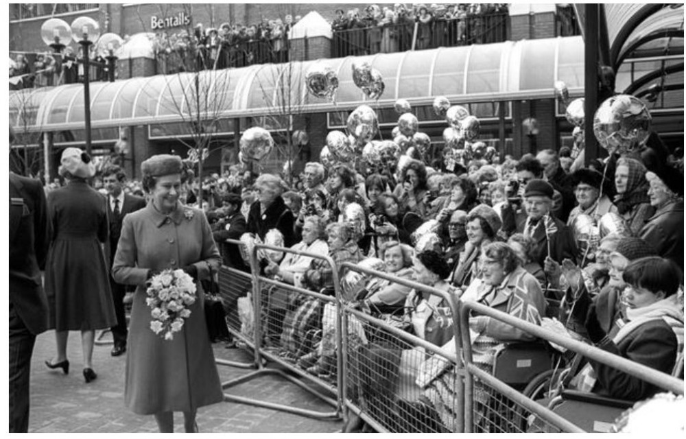 Queen Elizabeth II visiting Ealing in 1984.