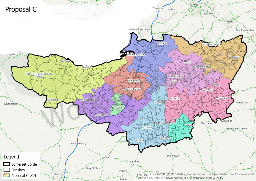 LCN Proposal C (10 LCNs). CREDIT: Somerset County Council. 