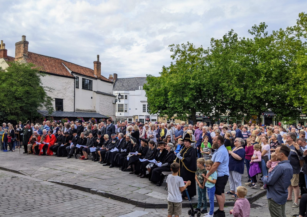 Crowds gathered alongside councillors and dignitaries