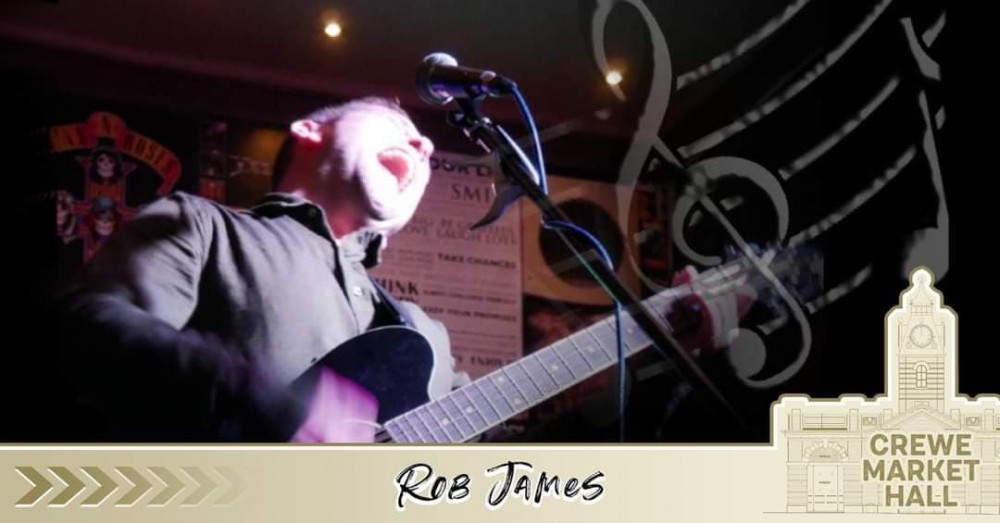 Rob James will be performing live at Crewe Market Hall this Friday (September 16).