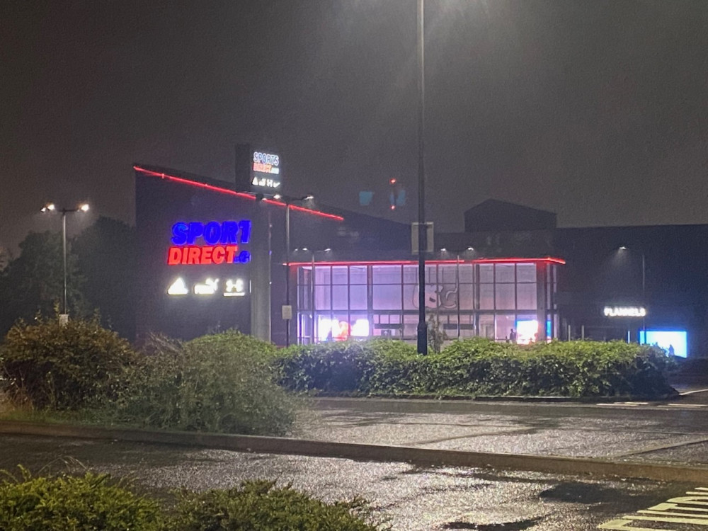 Things were all quiet and there was no police presence at the Junction Retail Park at 9.30 this evening. 