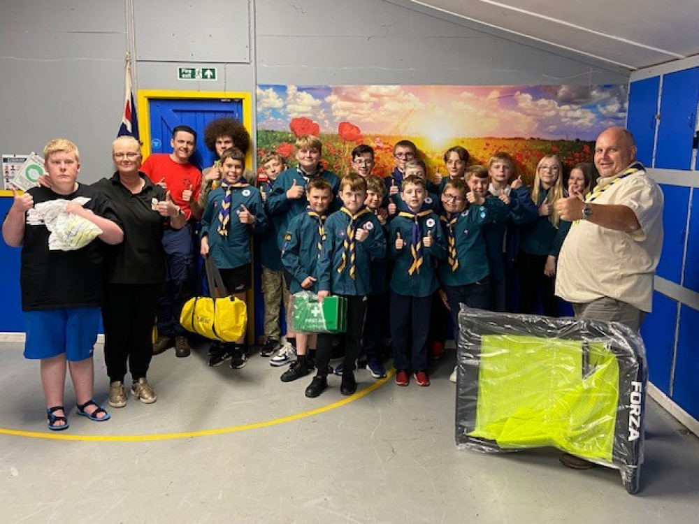A Hucknall based charity has donated sports equipment and first aid kits worth around £500 to a local scout group. Photo Credit: Tom Surgay. A Hucknall based charity has donated sports equipment and first aid kits worth around £500 to a local scout group. Photo Credit: Tom Surgay.