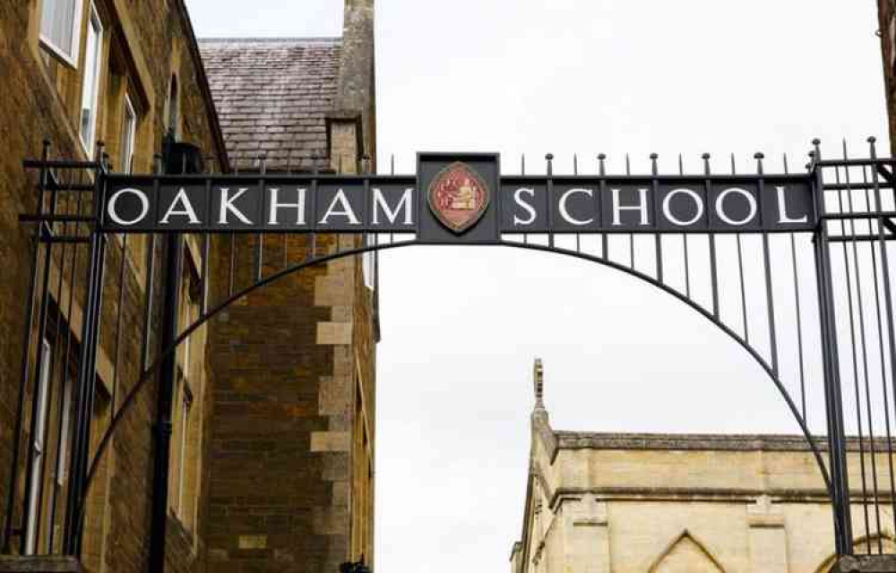 Oakham School sign, just off of Oakham Market Place