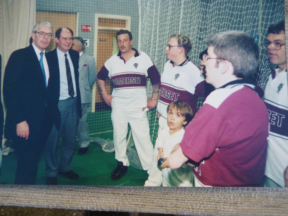 Andrew pictured with former Prime Minister John Major, a great cricketing fan.