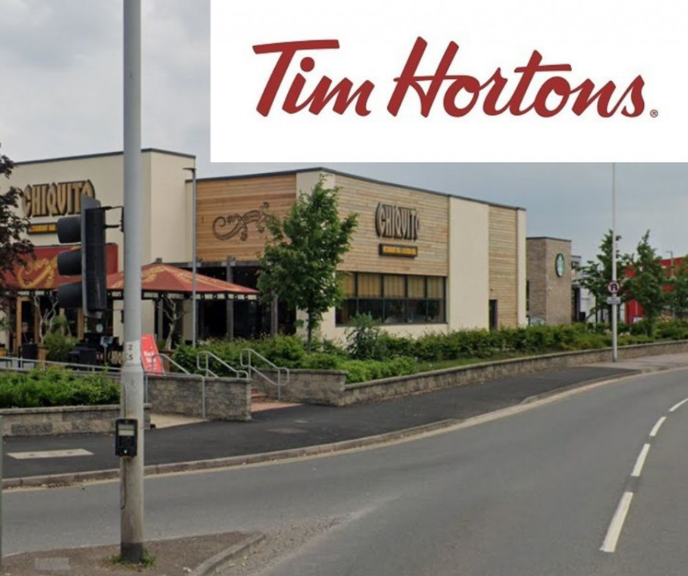 The former Chiquito Store in Marsh Barton (Image: Google Maps) and the Tim Hortons logo 