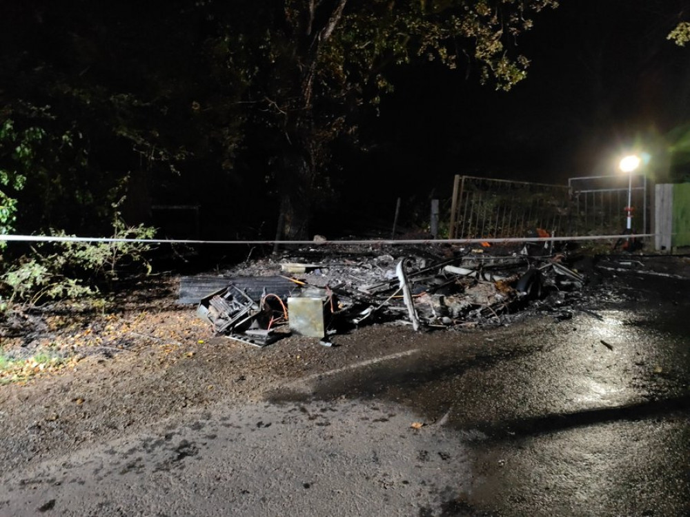 Caravan fire near railway line in Astbury (Photo: Alsager Fire Station )