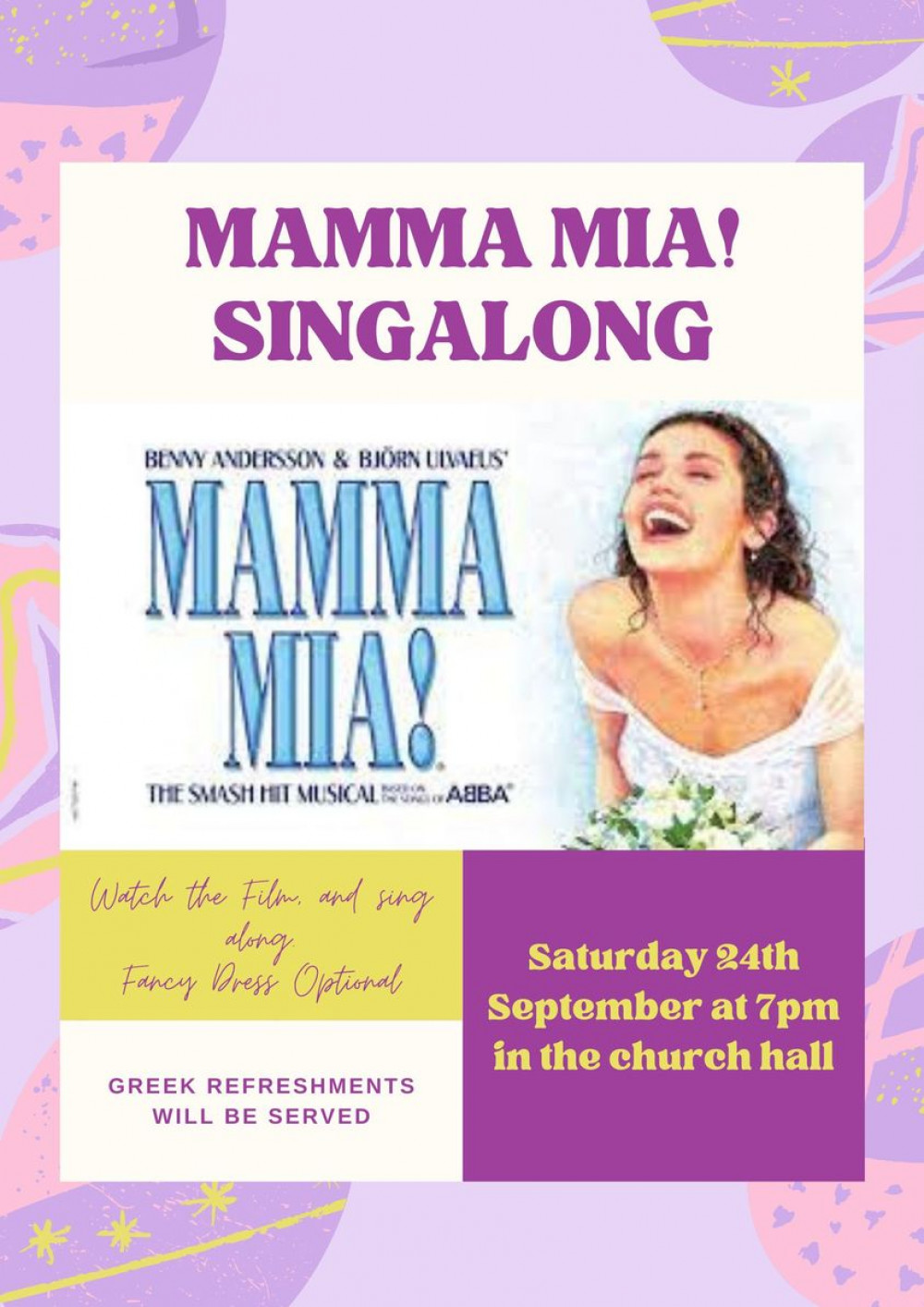 Feel good film, Mamma Mia is showing in Alsager this weekend  