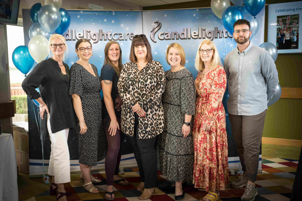 The Glastonbury Care Team, including Nicky Diment (left), Millie Bailey (second left) and Tom Wilkinson (right)