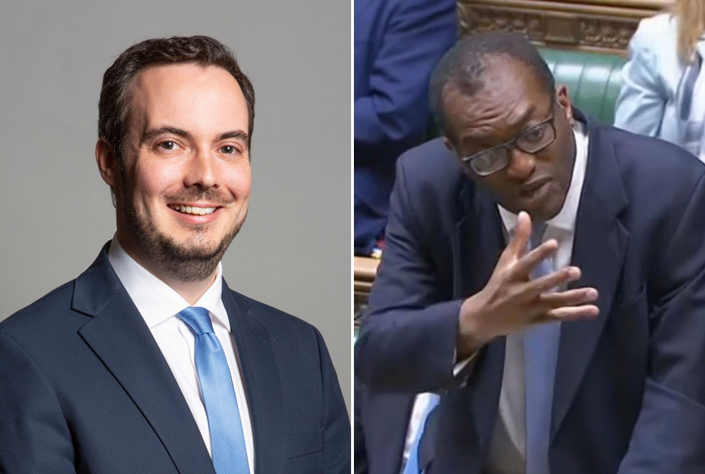 L: Simon Jupp MP (By David Woolfall, CC BY 3.0, https://commons.wikimedia.org/w/index.php?curid=86665477). R: Kwasi Kwarteng MP (Parliamentlive.tv)