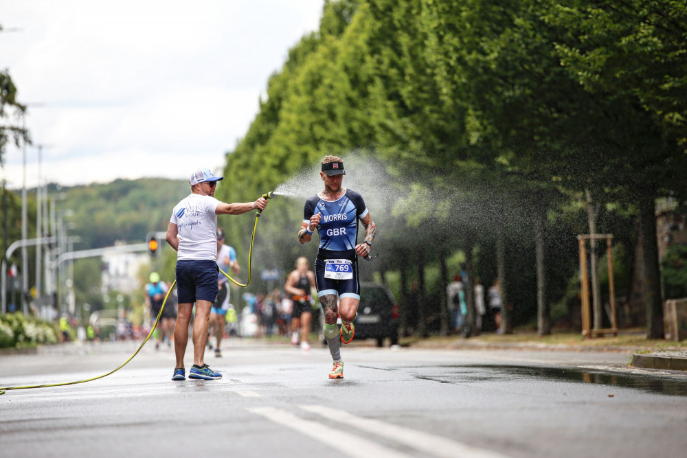 Triathlete Ryan Morris in action in his last major race.