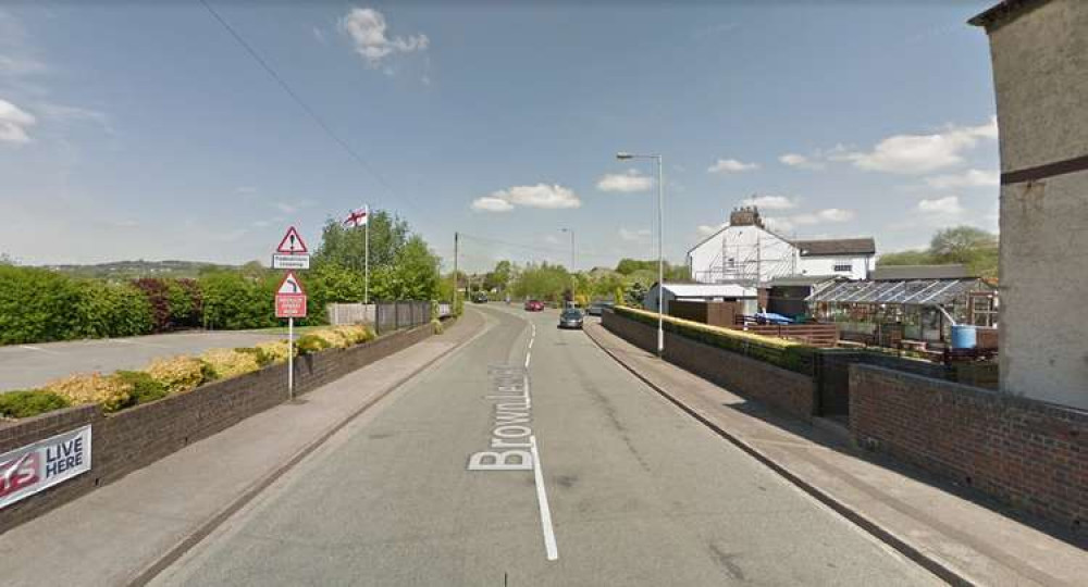 The collision took place on Brown Lees Road, Brown Lees, Biddulph. Image: Google